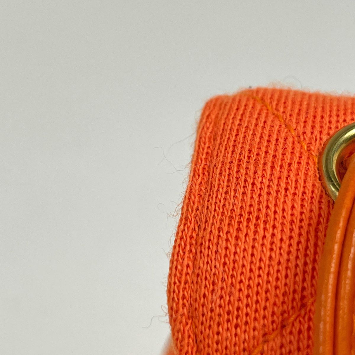 Chanel Logo Handbag Quilted Hand Bag Jersey Orange — view 5