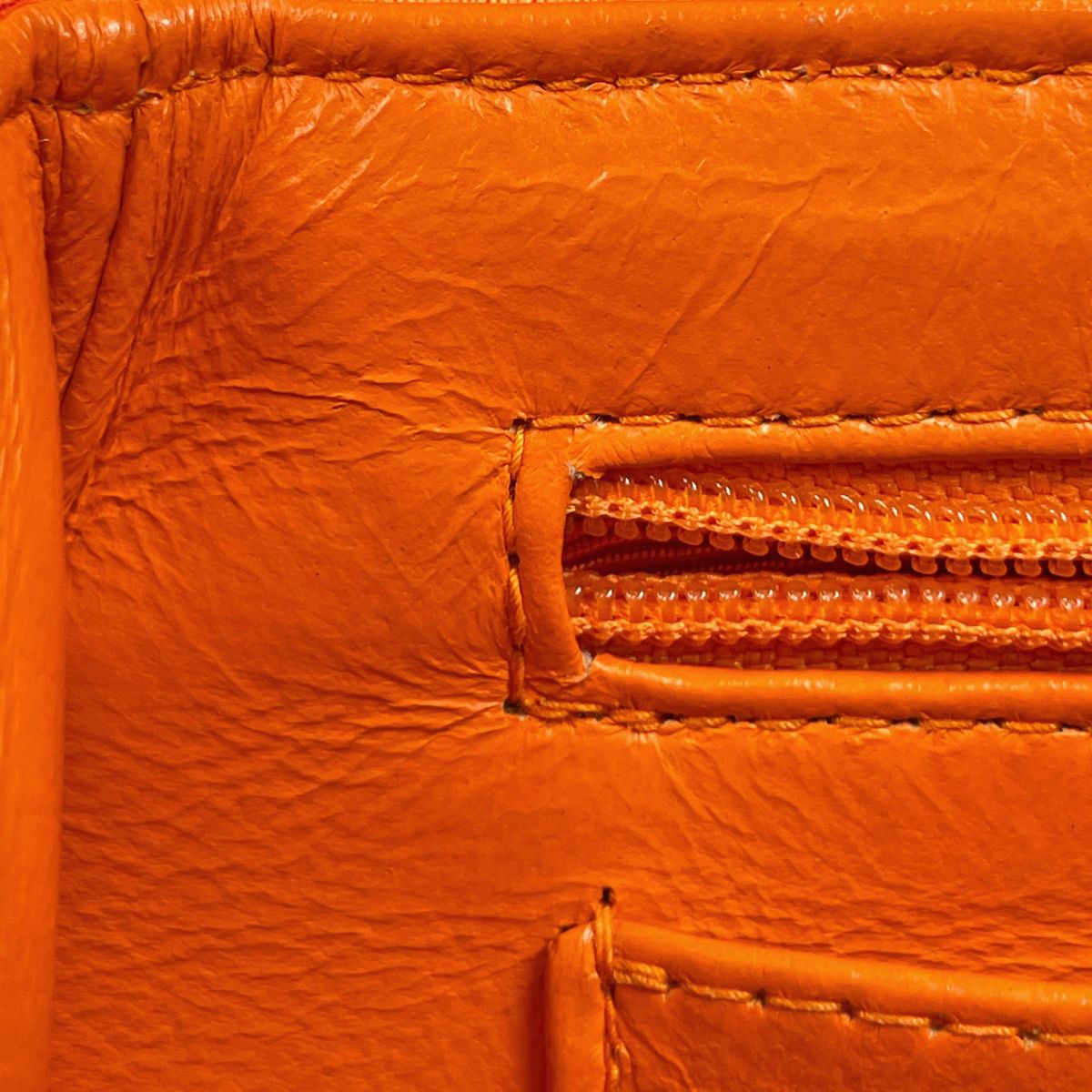 Chanel Logo Handbag Quilted Hand Bag Jersey Orange — view 9