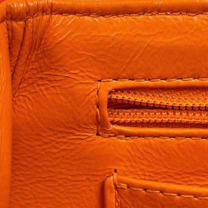 Chanel Logo Handbag Quilted Hand Bag Jersey Orange — view 9