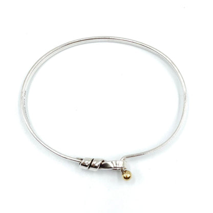 Tiffany & Co Hook Eye Gold Silver Bangle Bracelet — view 3