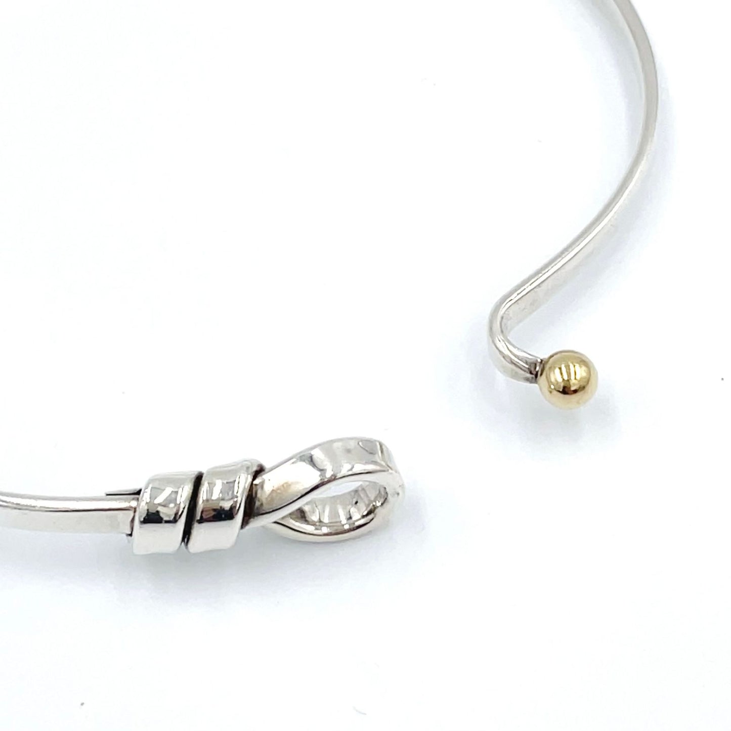 Tiffany & Co Hook Eye Gold Silver Bangle Bracelet — view 6