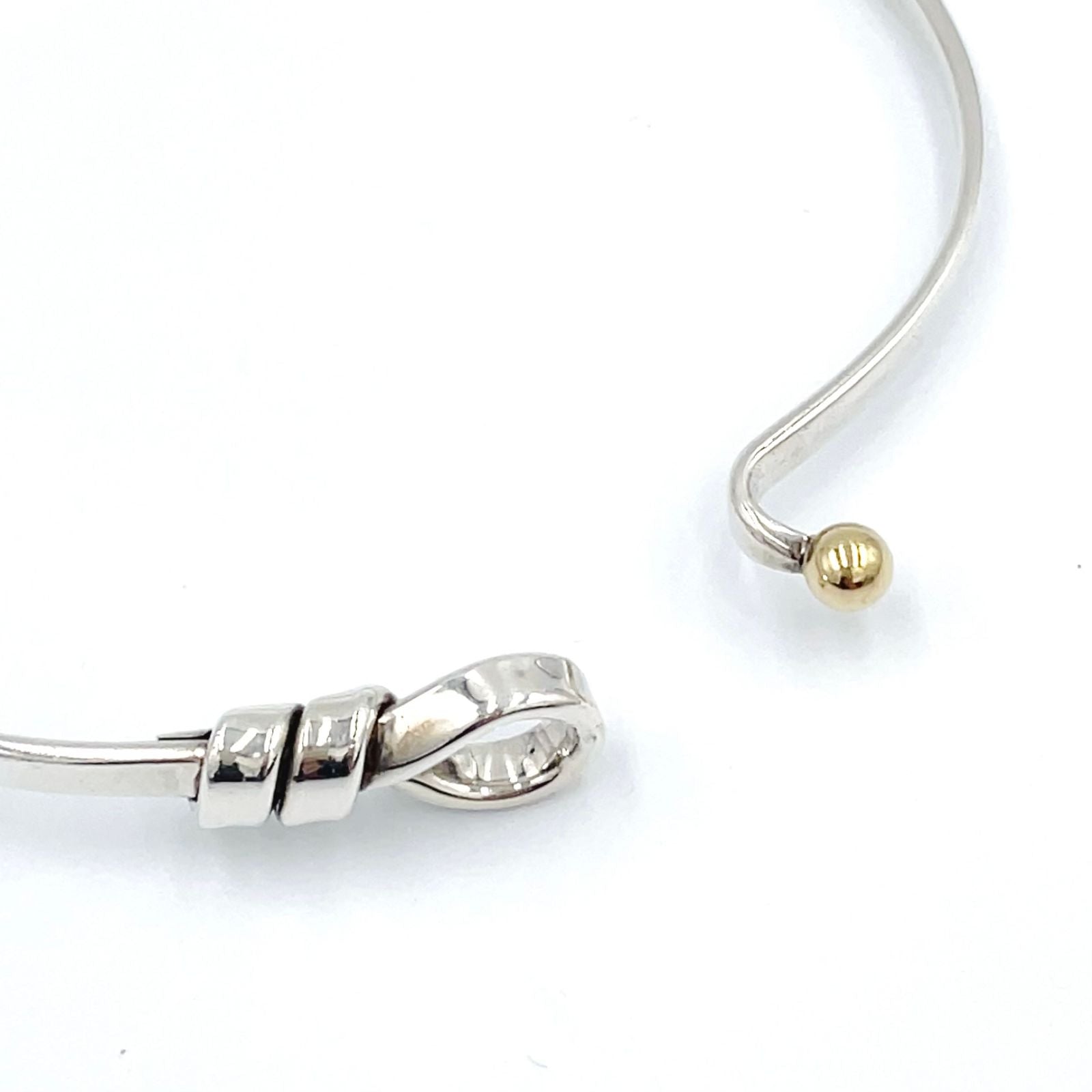 Tiffany & Co Hook Eye Gold Silver Bangle Bracelet — view 6