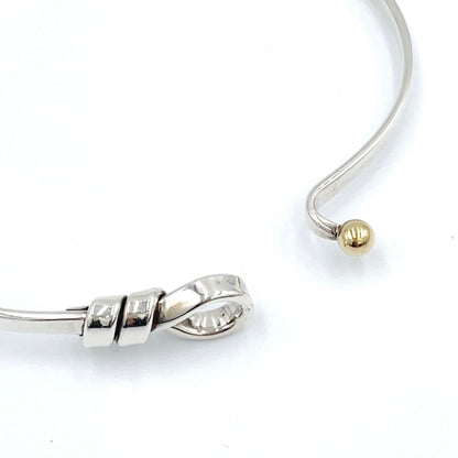 Tiffany & Co Hook Eye Gold Silver Bangle Bracelet — view 6
