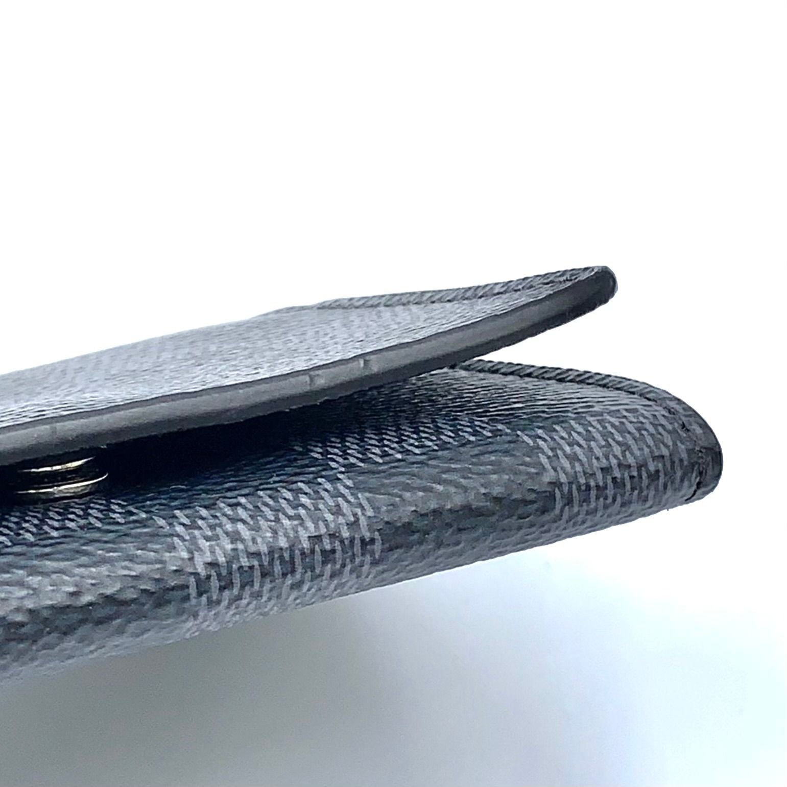 Louis Vuitton Graphic Business Card Case with Initials Leather Black Silver — view 8
