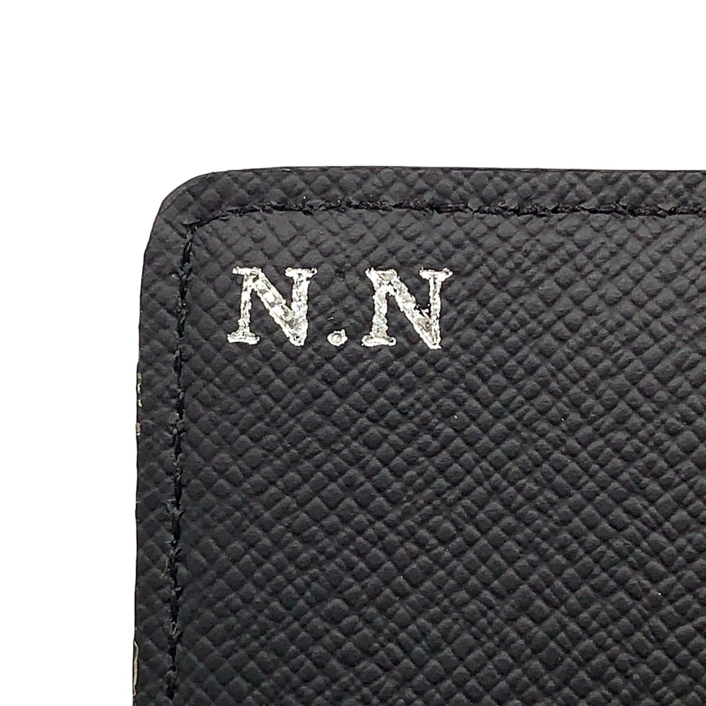 Louis Vuitton Graphic Business Card Case with Initials Leather Black Silver — view 9