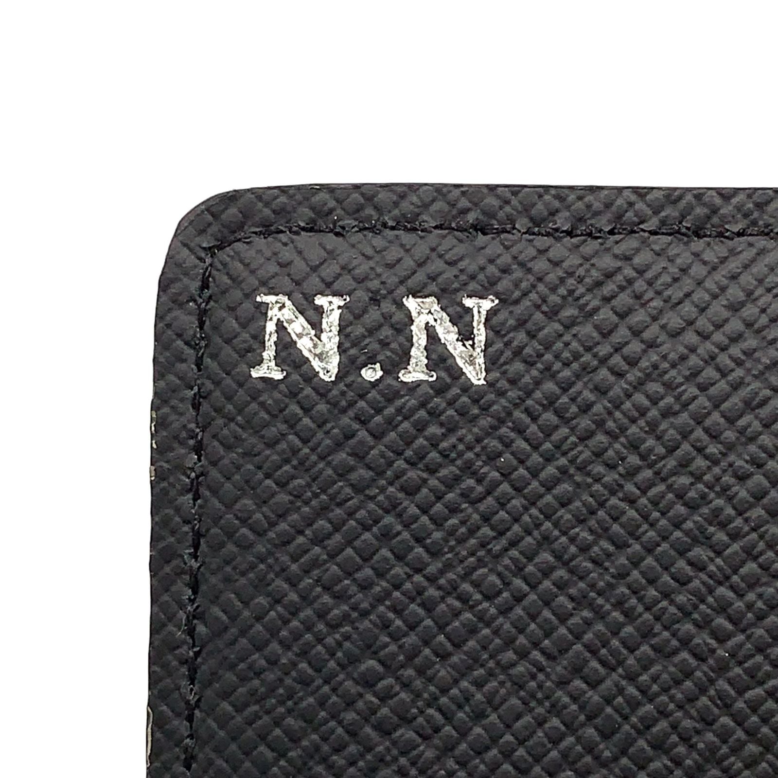 Louis Vuitton Graphic Business Card Case with Initials Leather Black Silver — view 9