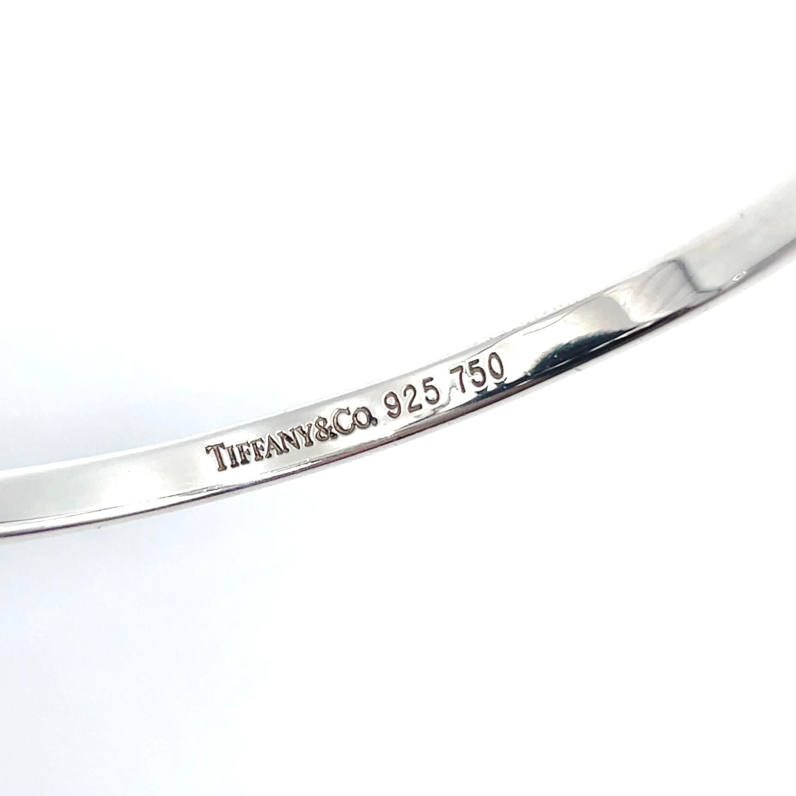 Tiffany & Co Hook Eye Gold Silver Bangle Bracelet — view 4
