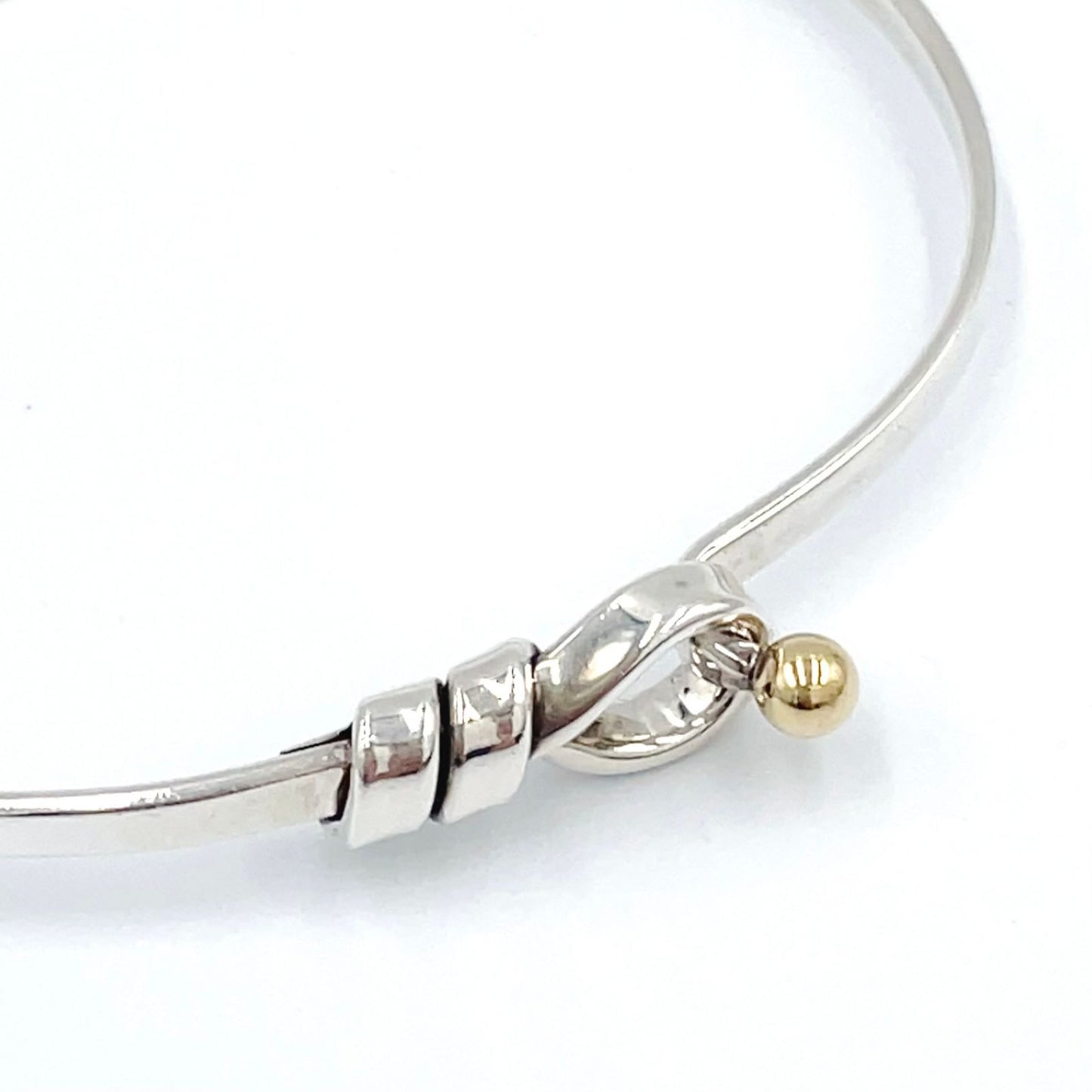 Tiffany & Co Hook Eye Gold Silver Bangle Bracelet — view 5