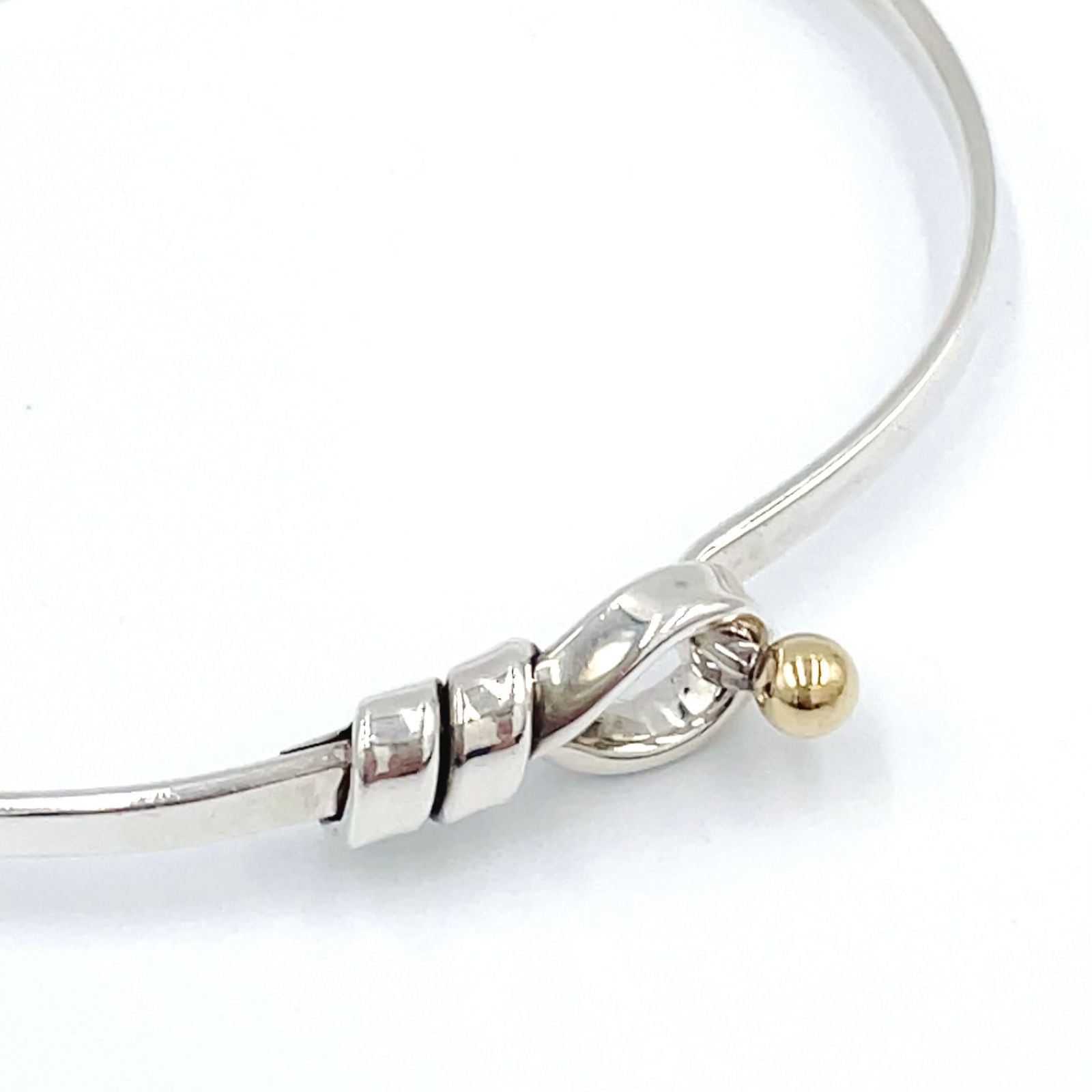Tiffany & Co Hook Eye Gold Silver Bangle Bracelet — view 5