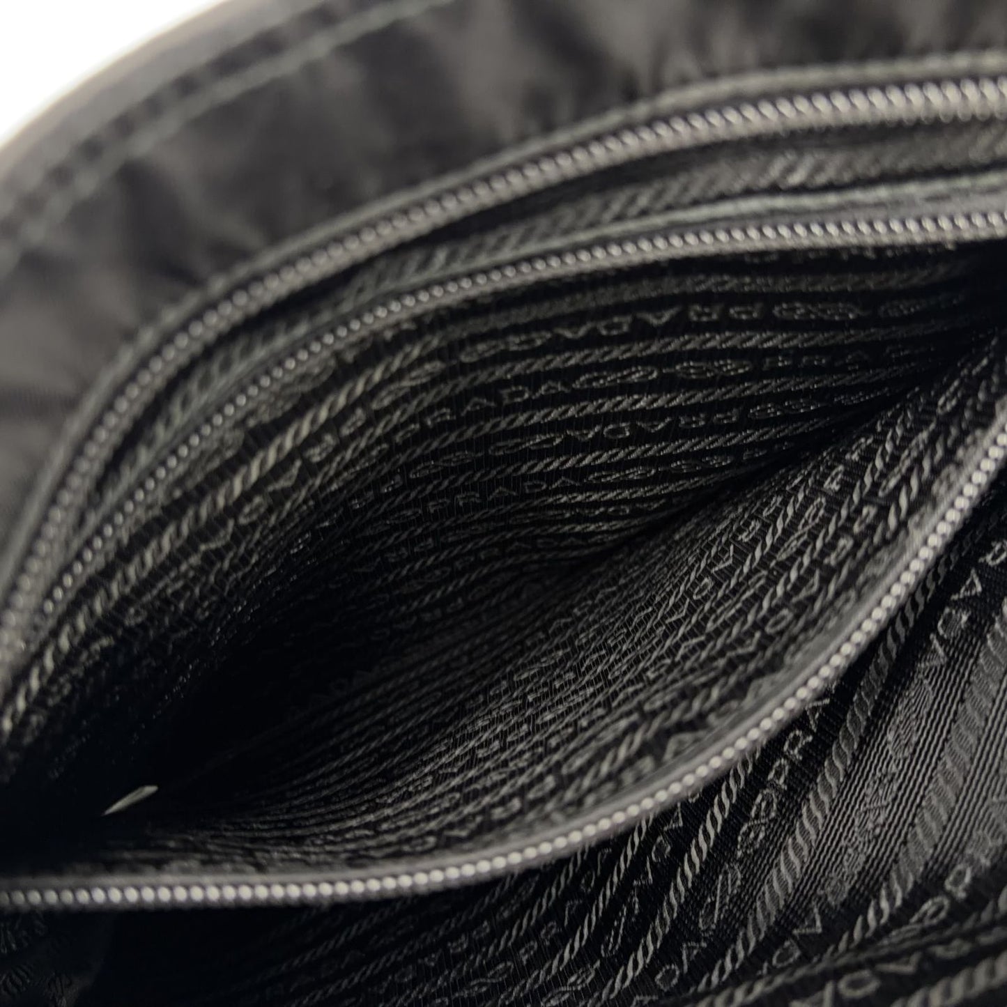 Prada Nylon Black Shoulder Bag Silver — view 8