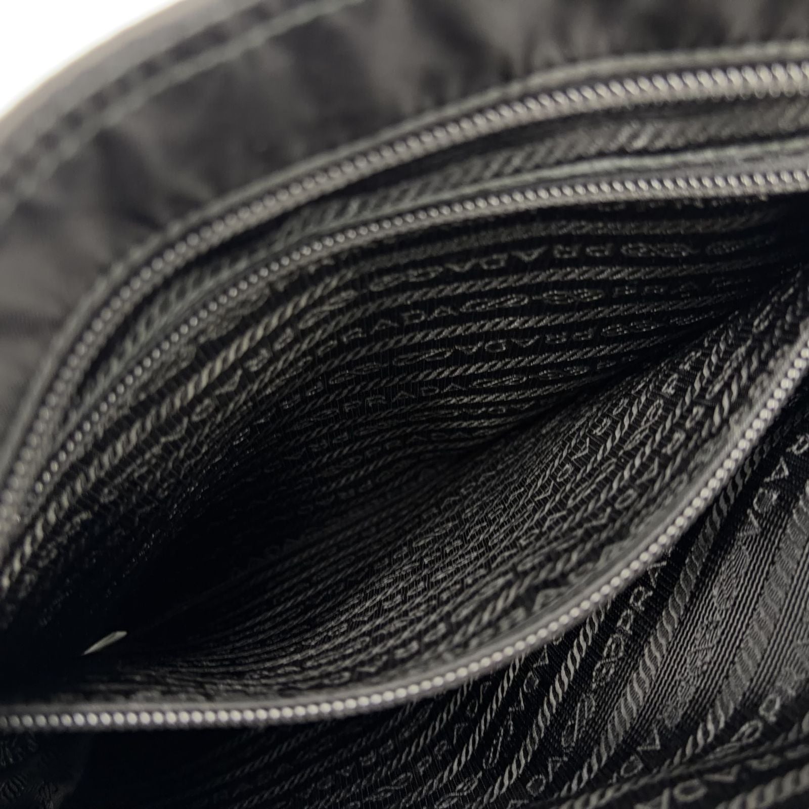 Prada Nylon Black Shoulder Bag Silver — view 8
