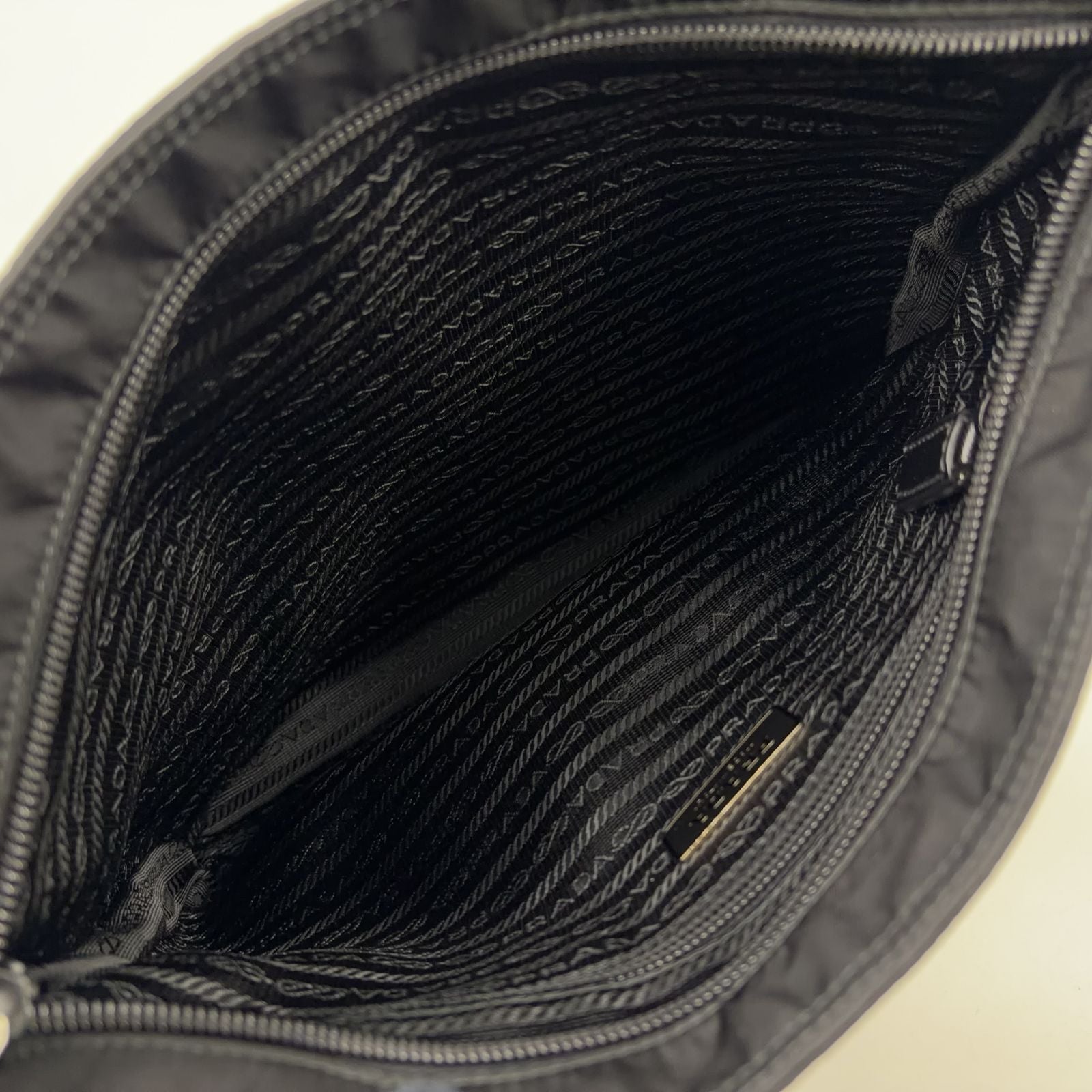 Prada Nylon Black Shoulder Bag Silver — view 3