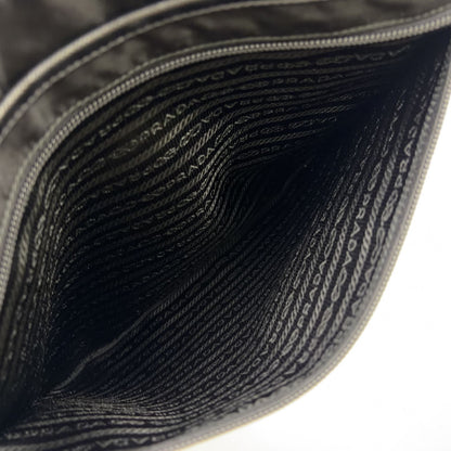 Prada Nylon Black Shoulder Bag Silver — view 9