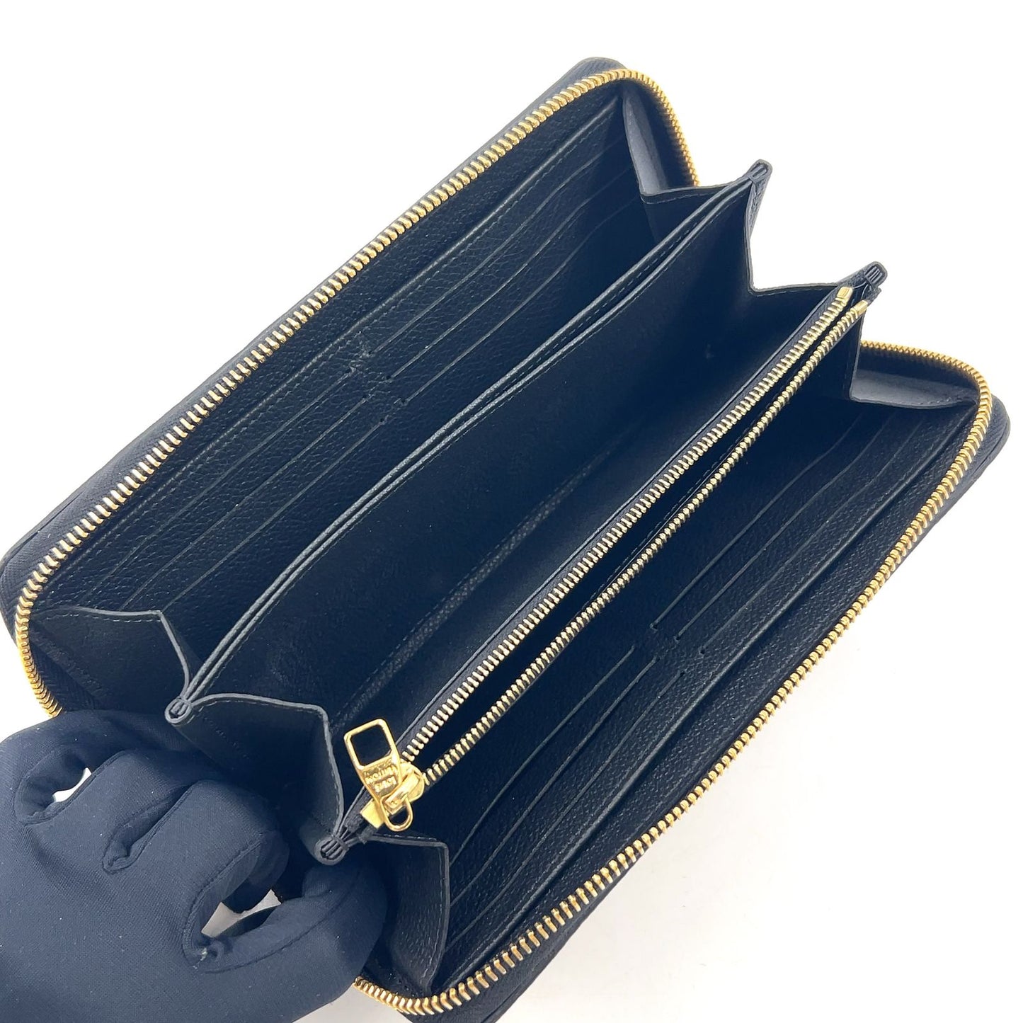 Louis Vuitton Zippy Wallet Monogram Empreinte Noir Leather Black Round Gold — view 3