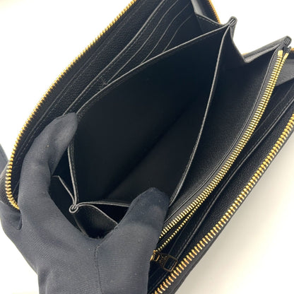 Louis Vuitton Zippy Wallet Monogram Empreinte Noir Leather Black Round Gold — view 6