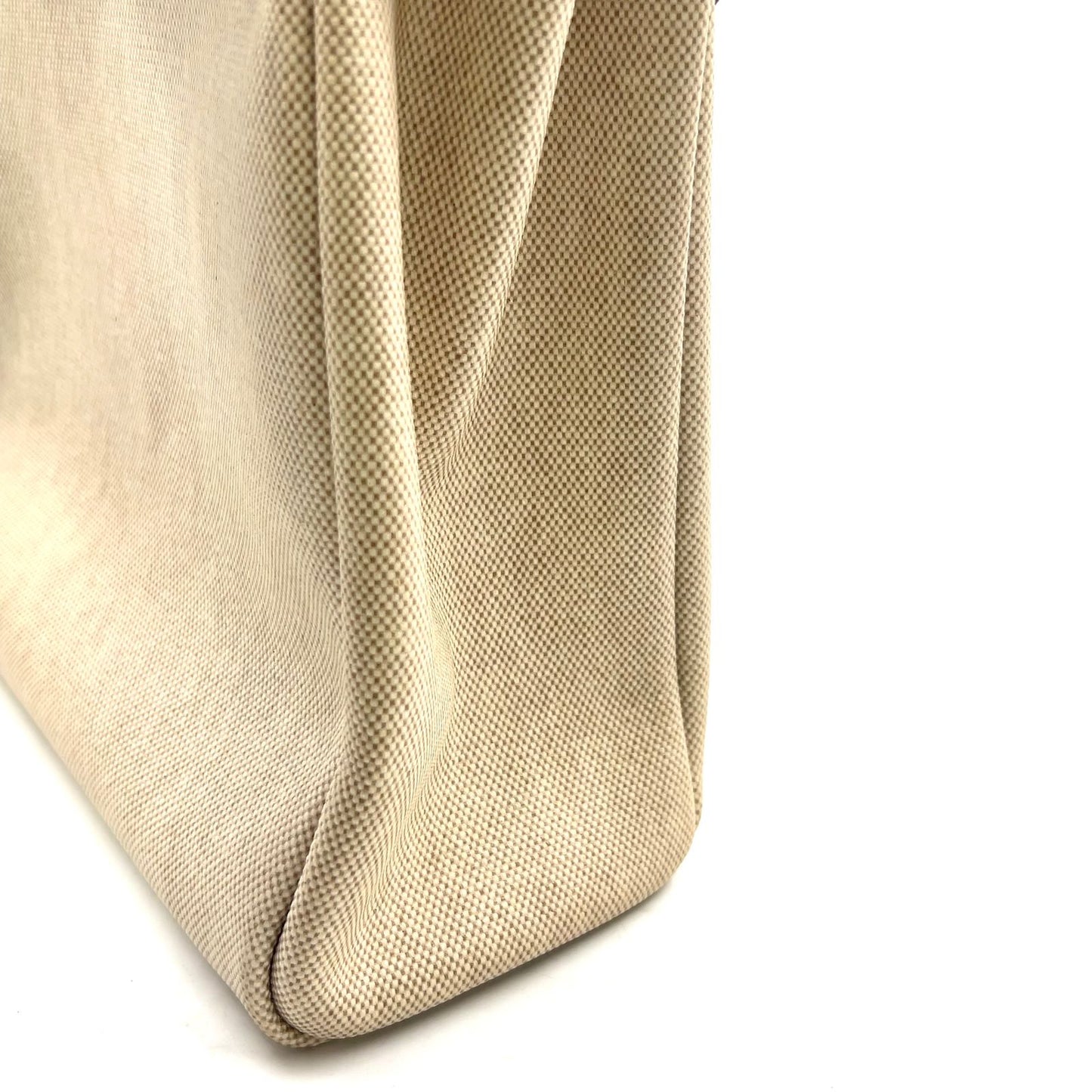 Hermes Herbag a Dos Handbag Leather Canvas Beige Light Brown Backpack Silver — view 8
