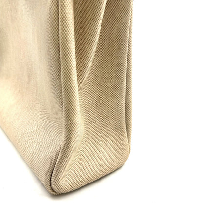 Hermes Herbag a Dos Handbag Leather Canvas Beige Light Brown Backpack Silver — view 8