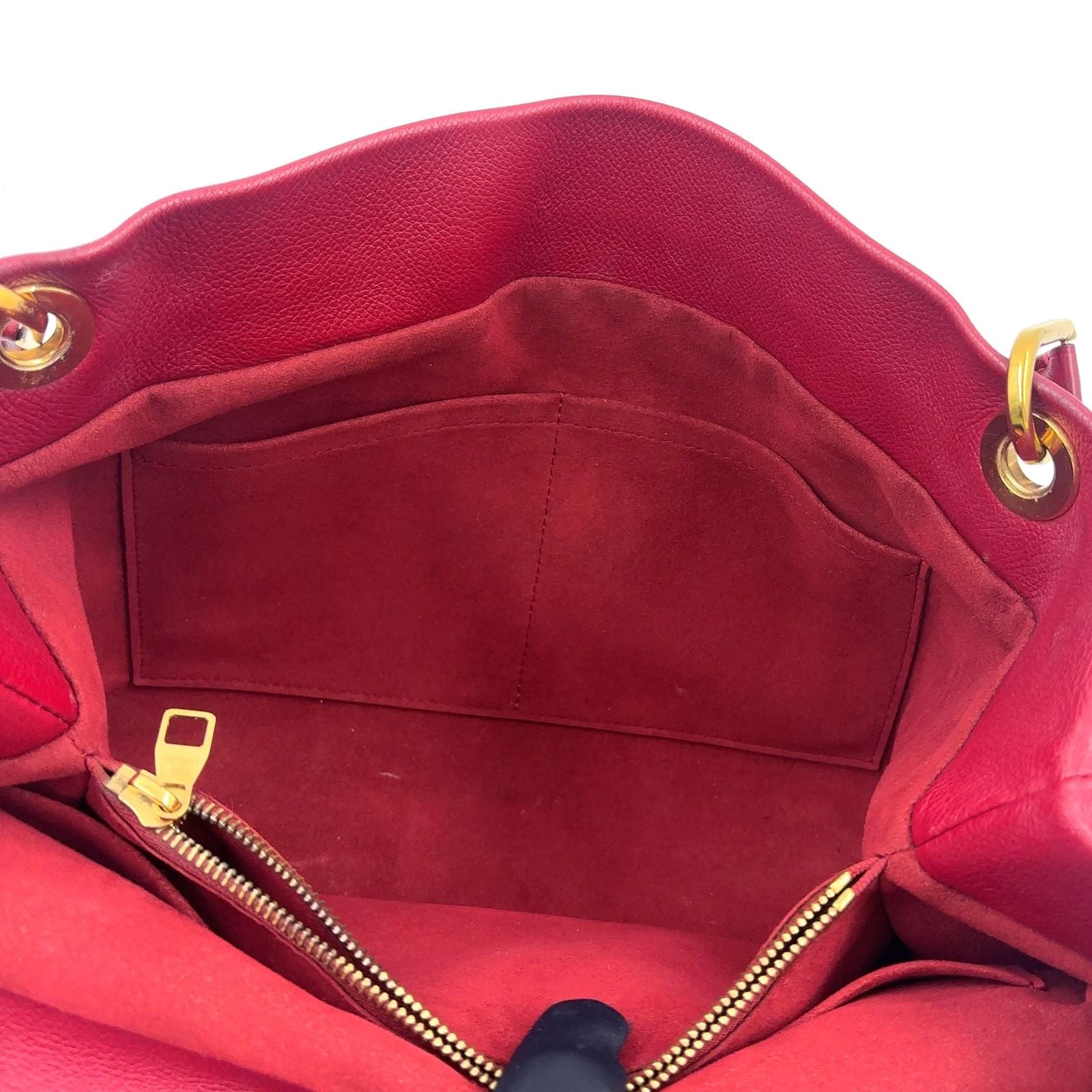 Louis Vuitton Olympe Monogram Leather Canvas Brown Red Handbag Gold — view 5
