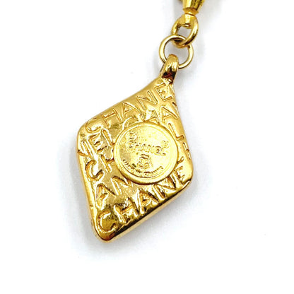 Chanel Coco Mademoiselle Logo Round Coin Gold Plated Necklace — view 3