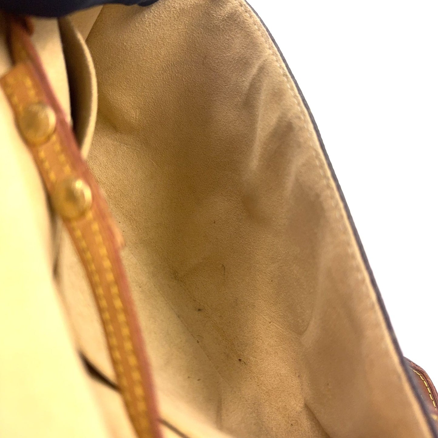Louis Vuitton Pochette Twin GM Monogram Leather Brown Shoulder Bag Gold — view 7
