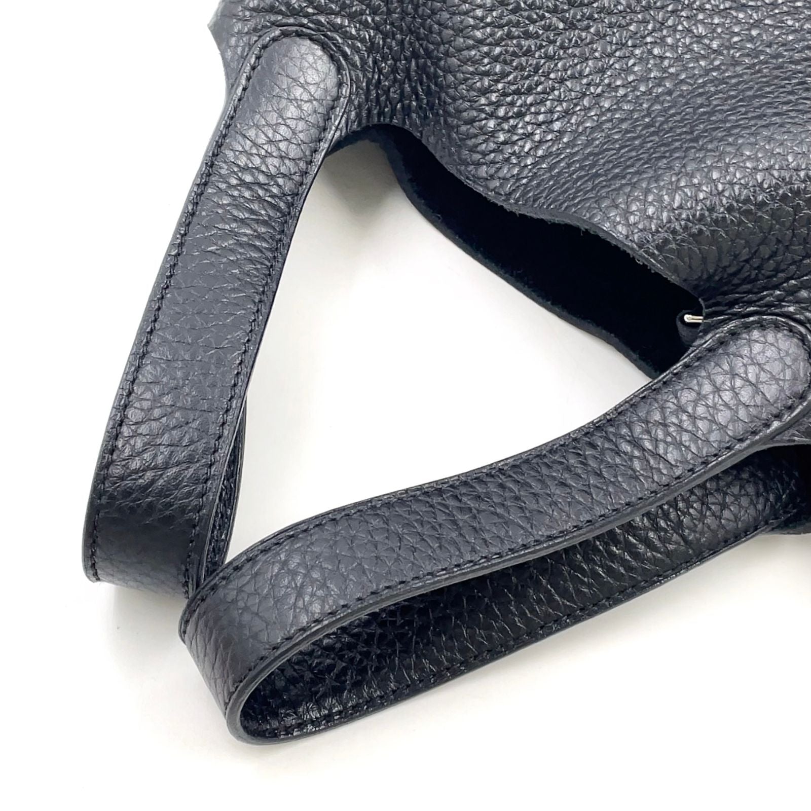Hermes Picotin Lock PM Taurillon Leather Black Handbag Silver — view 6