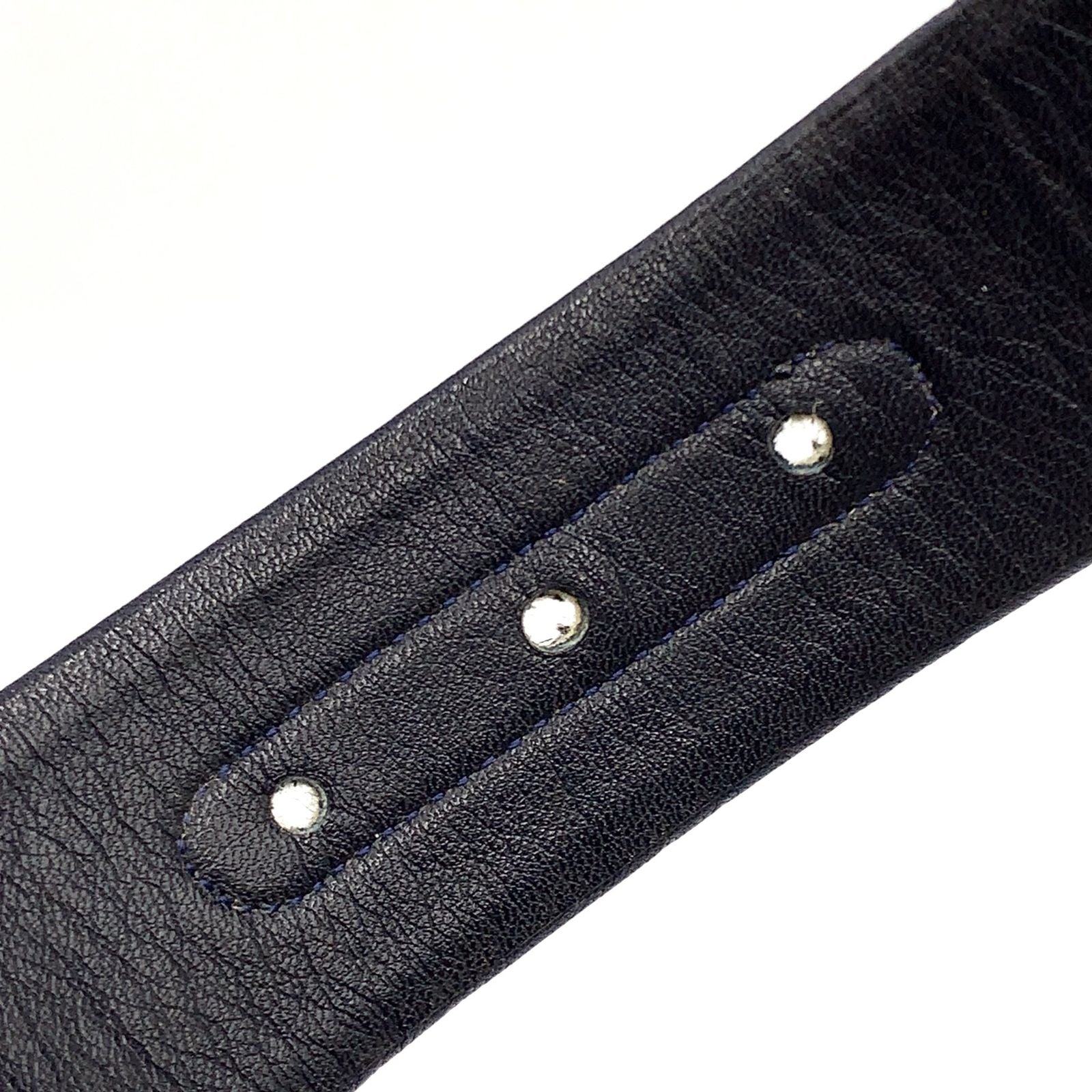 Dior Trotter Leather Canvas Navy Belt Gold — view 3