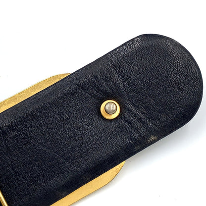 Dior Trotter Leather Canvas Navy Belt Gold — view 7