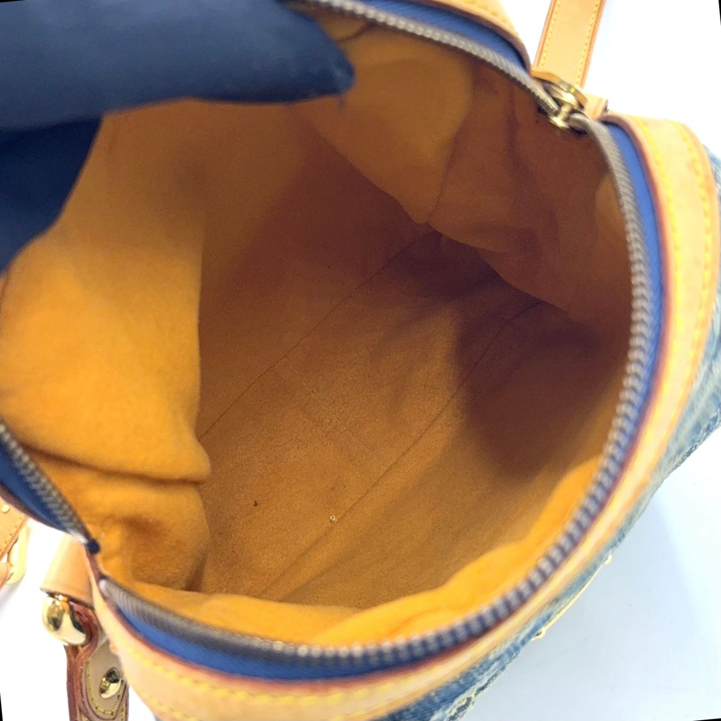 Louis Vuitton Camera Bag Monogram Denim Leather Blue Gold — view 3