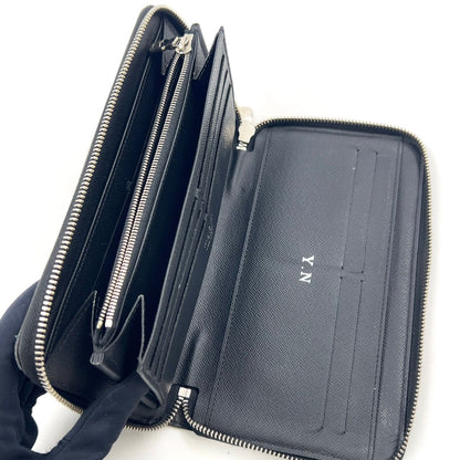 Louis Vuitton Zippy Organizer NM Damier Graphite Initial Black Zip Around — view 6