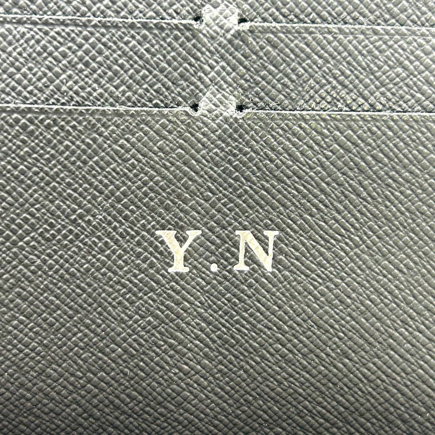 Louis Vuitton Zippy Organizer NM Damier Graphite Initial Black Zip Around — view 5