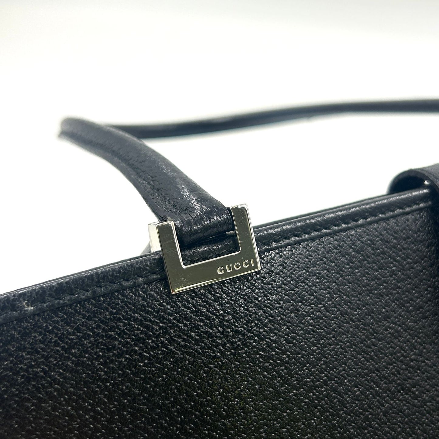 Gucci Jackie Leather Black Tote Silver — view 8