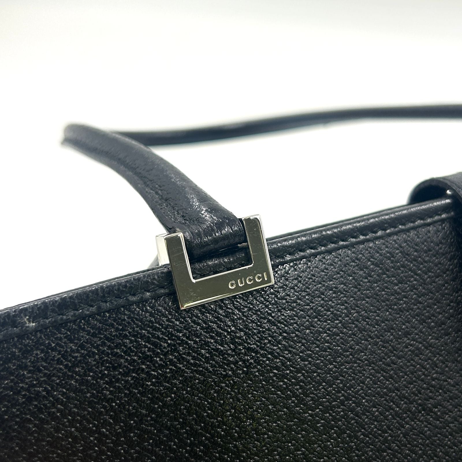 Gucci Jackie Leather Black Tote Silver — view 8