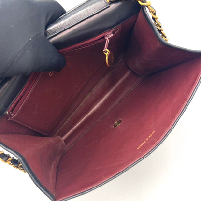 Chanel Quilted Unknown Lambskin Black Chain Shoulder Bag Gold — view 3