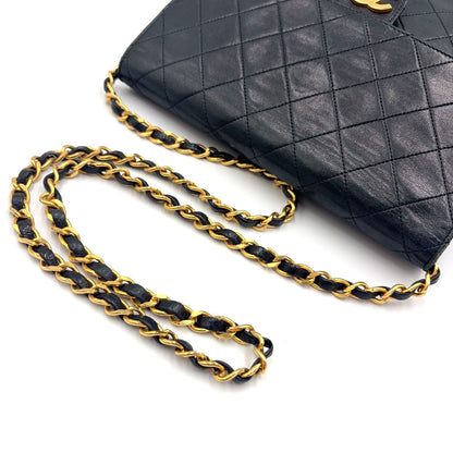 Chanel Quilted Unknown Lambskin Black Chain Shoulder Bag Gold — view 8