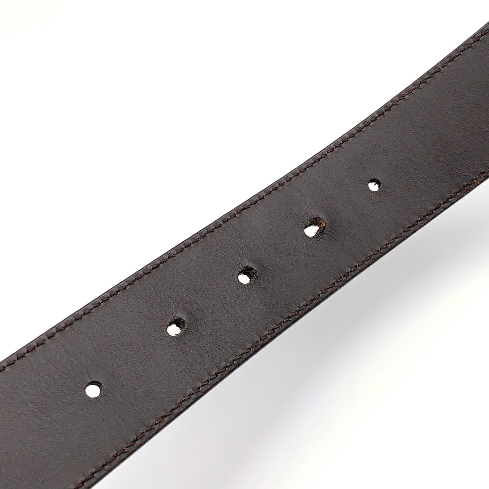 Gucci Interlocking Reversible Leather Brown Black Belt Silver — view 5