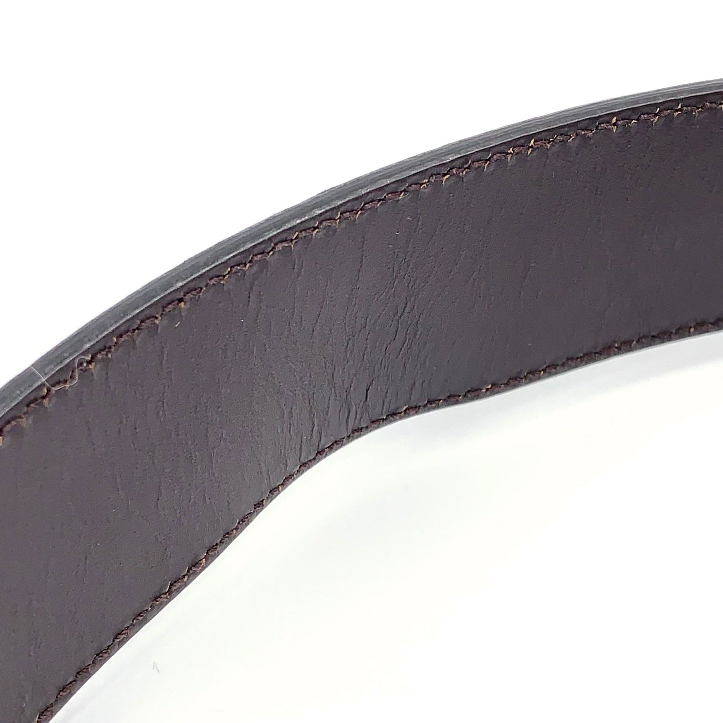 Gucci Interlocking Reversible Leather Brown Black Belt Silver — view 9
