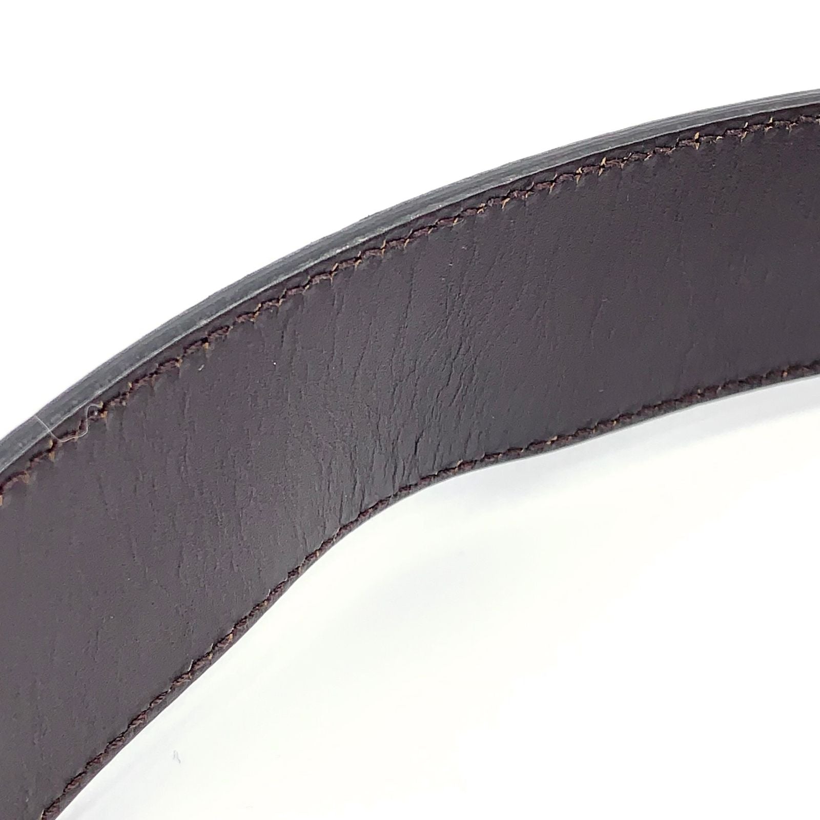 Gucci Interlocking Reversible Leather Brown Black Belt Silver — view 9
