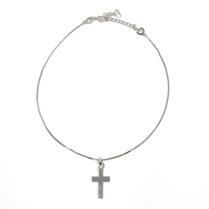 Dior Cross Logo Metal Silver Necklace — view 3