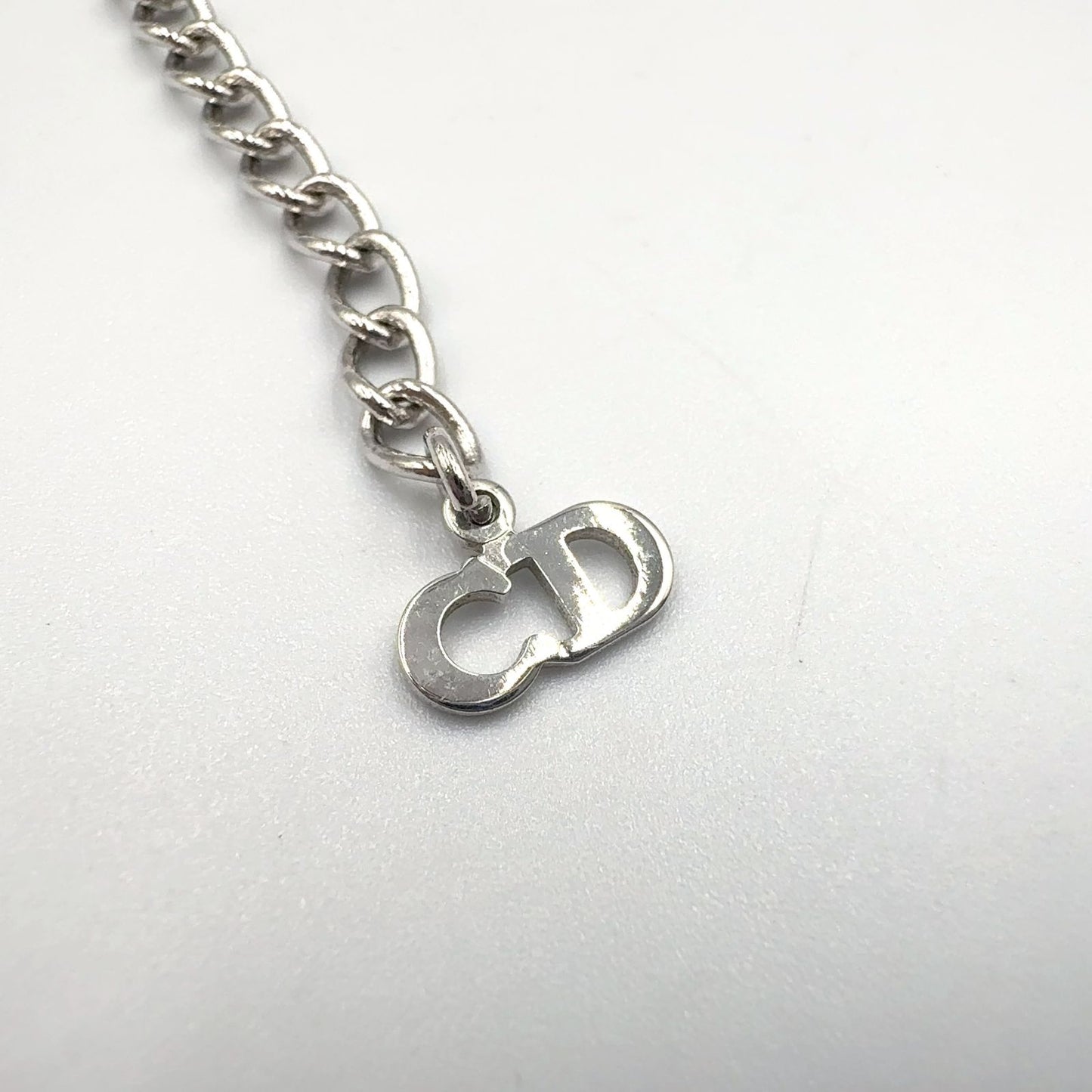 Dior Cross Logo Metal Silver Necklace — view 5