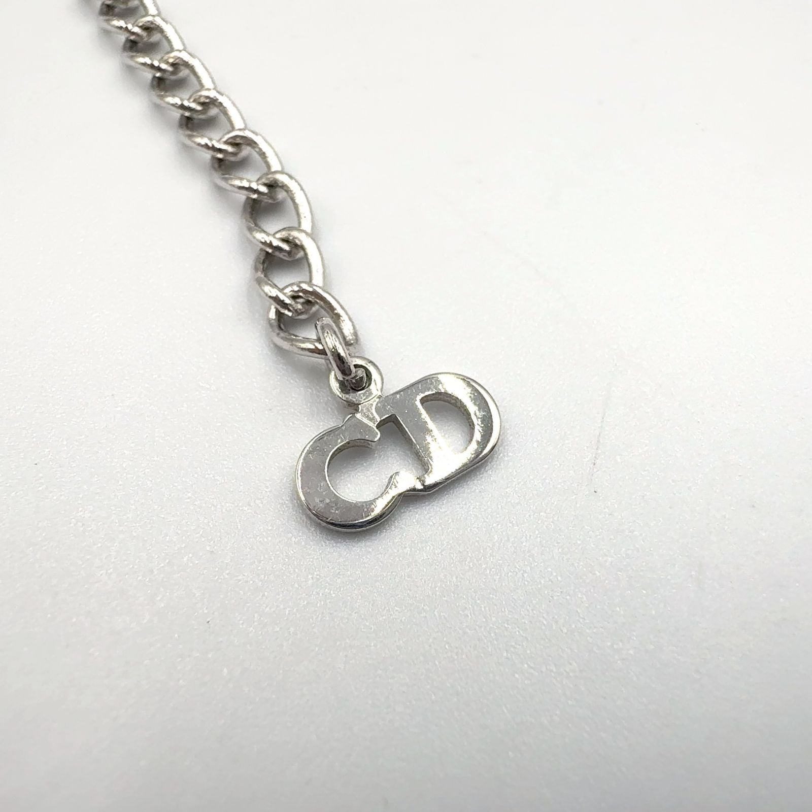 Dior Cross Logo Metal Silver Necklace — view 5