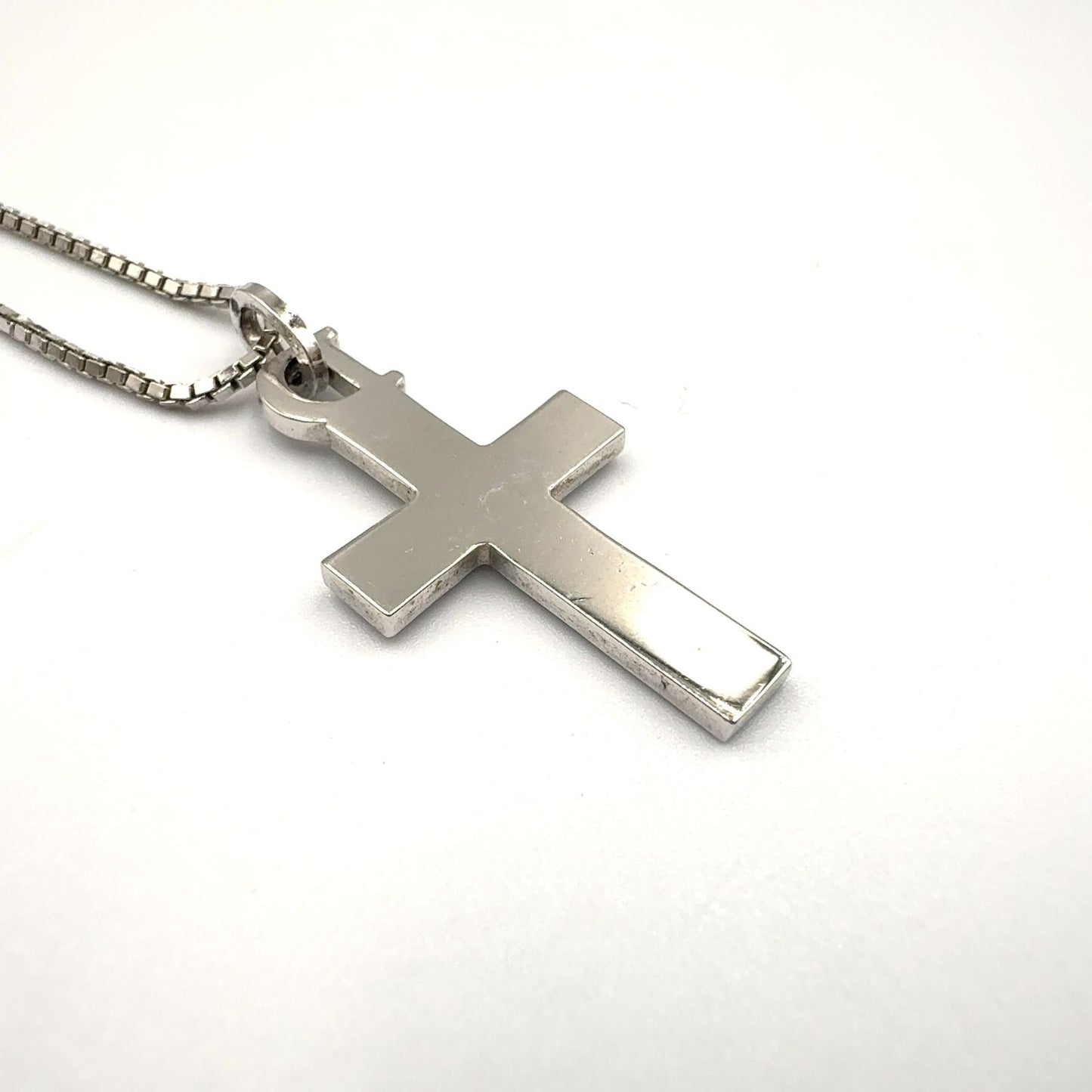 Dior Cross Logo Metal Silver Necklace — view 9