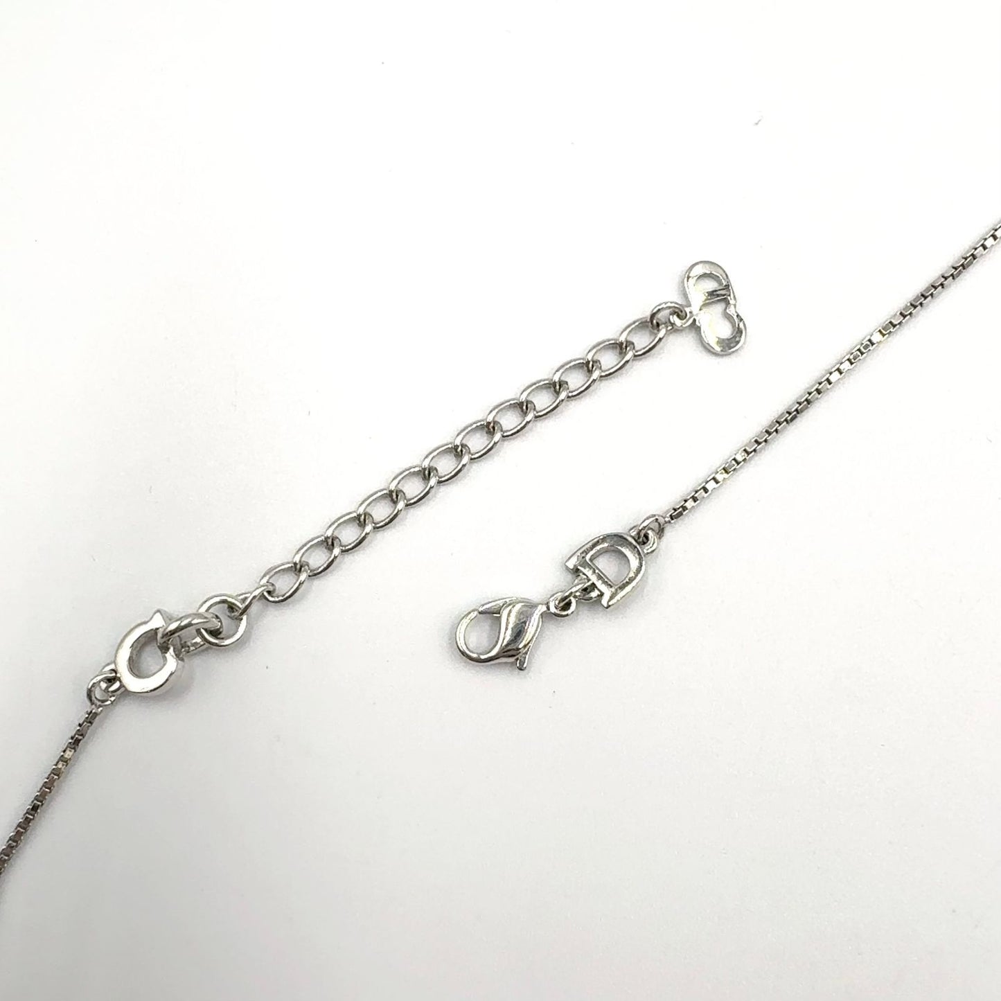 Dior Cross Logo Metal Silver Necklace — view 8