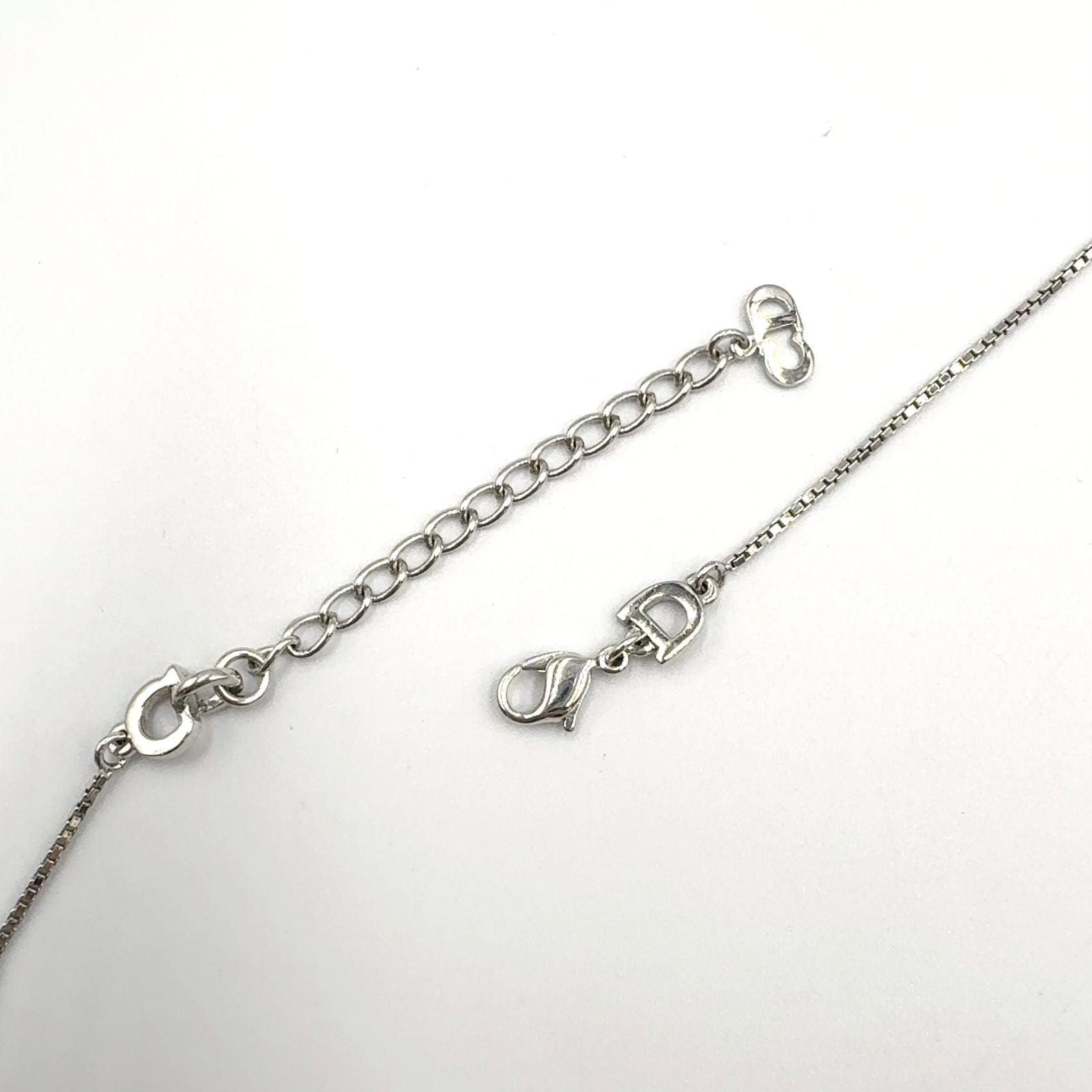 Dior Cross Logo Metal Silver Necklace — view 8