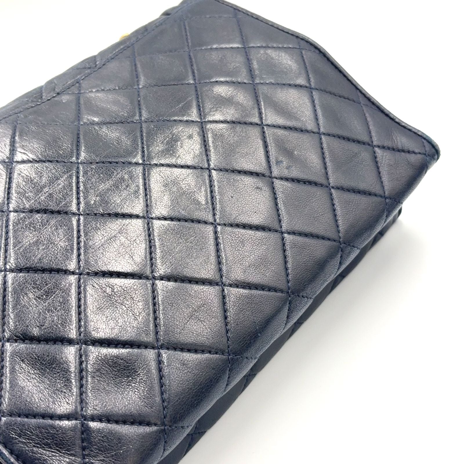 Chanel Quilted Fringe Lambskin Black Chain Shoulder Bag Gold — view 5