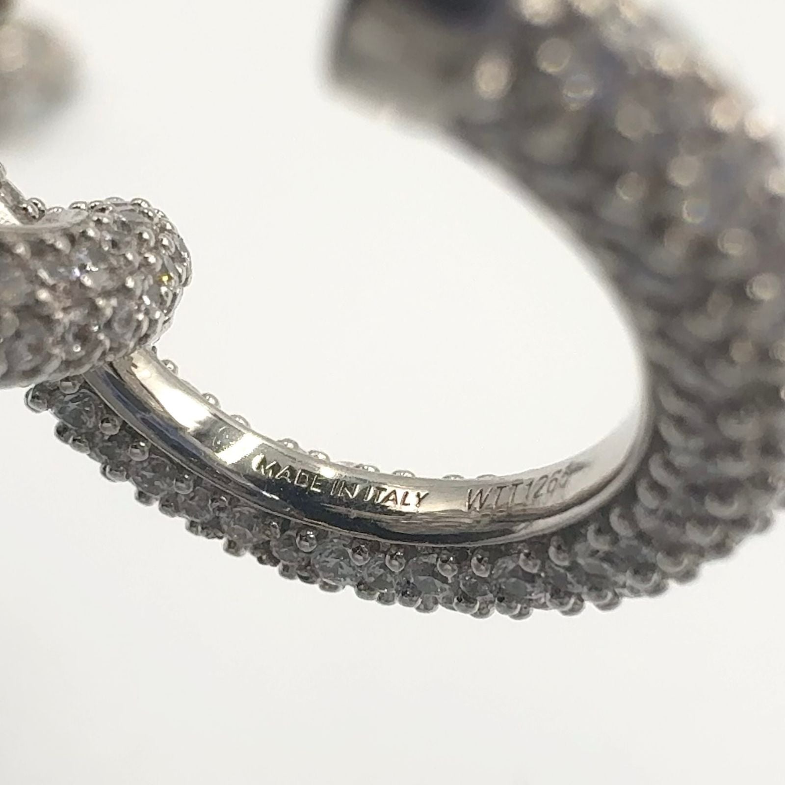 Celine Knot Sparkle Hoop Metal Crystal Silver Earrings — view 5