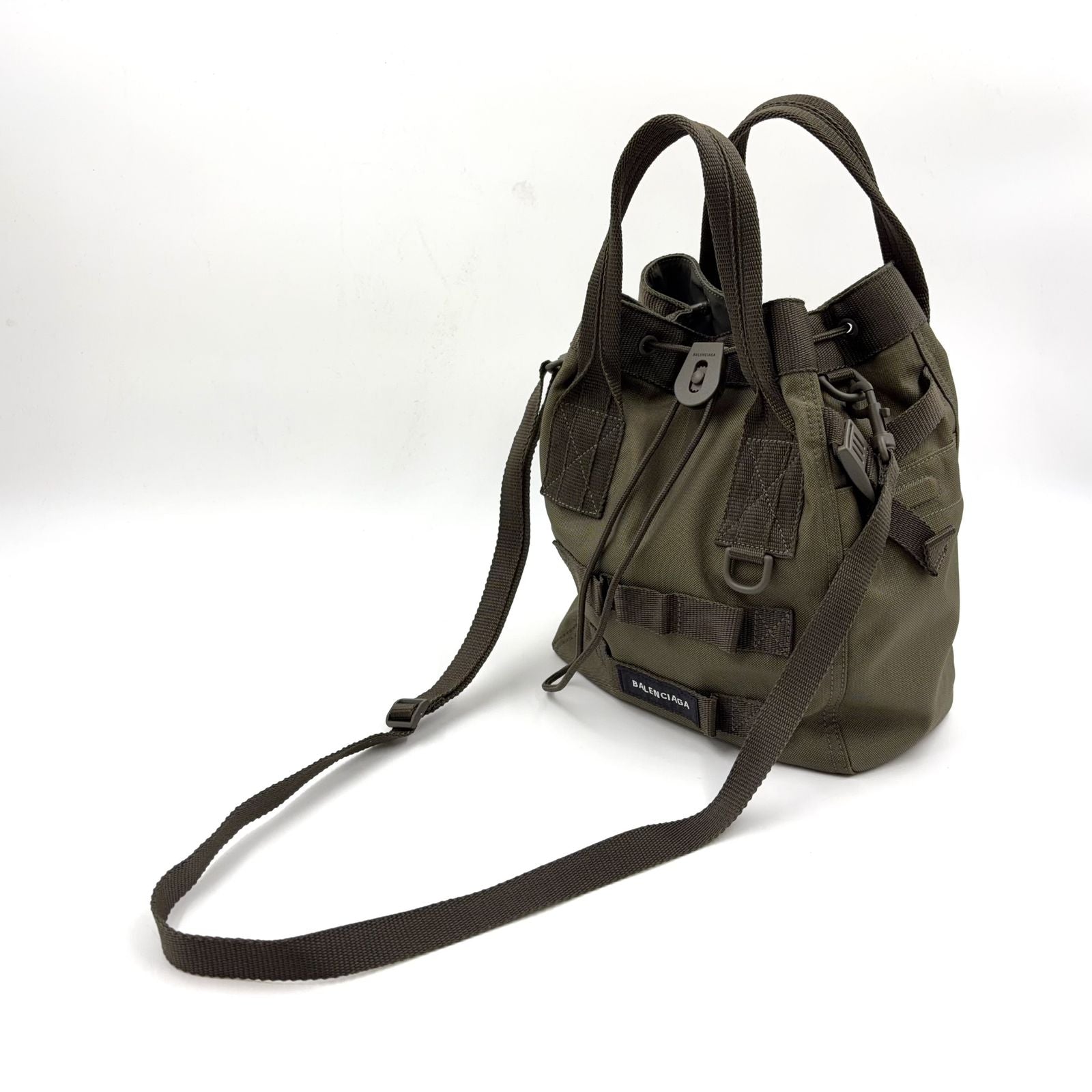 Balenciaga Amy Nylon Canvas Dark Green Handbag — view 5