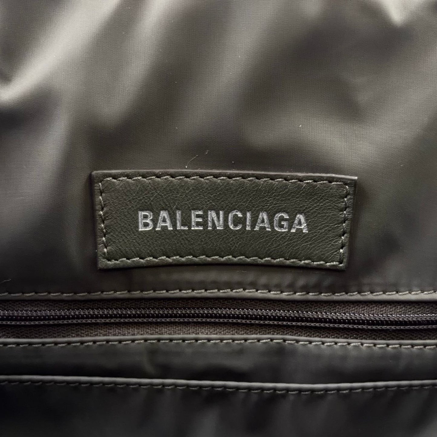 Balenciaga Amy Nylon Canvas Dark Green Handbag — view 4