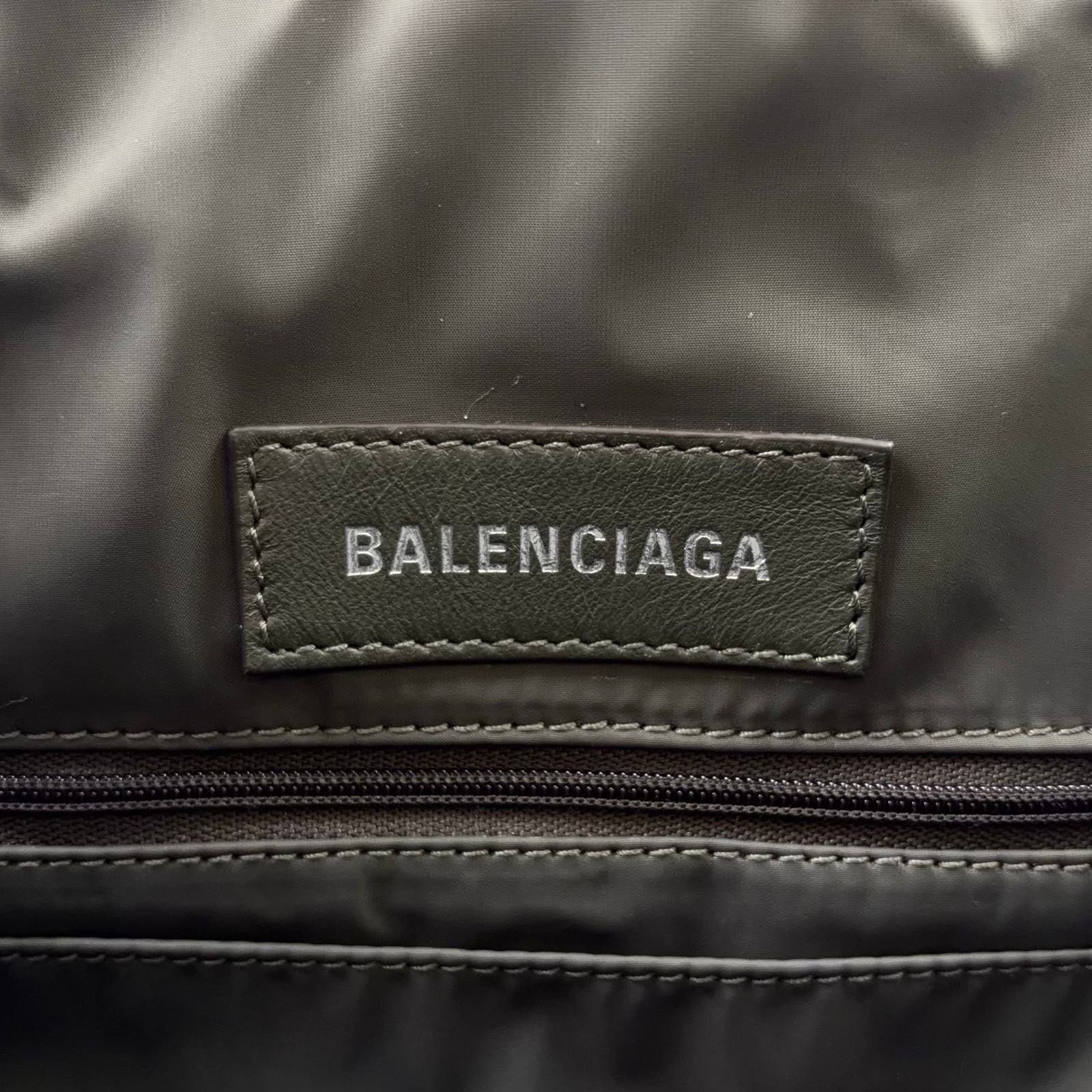 Balenciaga Amy Nylon Canvas Dark Green Handbag — view 4