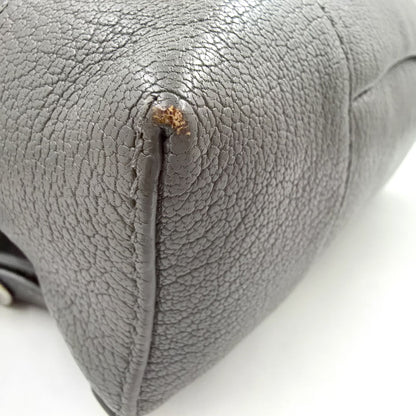 Balenciaga Motocross Leather Gray Backpack Silver — view 6