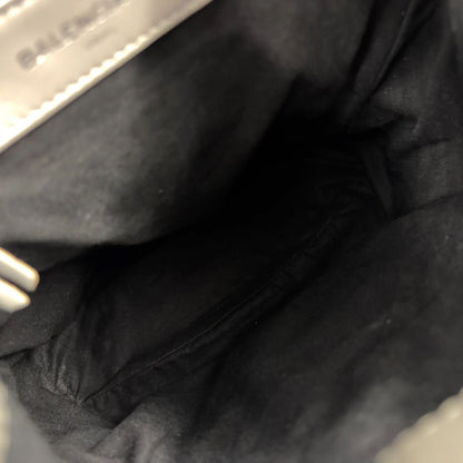 Balenciaga Motocross Leather Gray Backpack Silver — view 3